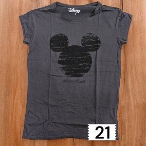 Disney Mickey Mouse Gray Tee – Black Sketch Graphic & Short Sleeves